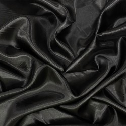 Ткань Атлас-сатин, цвет Черный (на отрез)  в Можайске