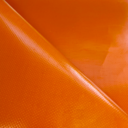 Ткань ПВХ 450 гр/м2, Оранжевый (Ширина 160см), на отрез  в Можайске