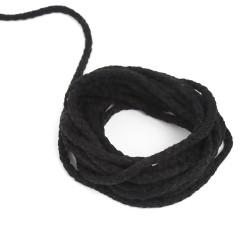 Шнур для одежды тип 2,  Чёрный (плетено-вязаный/полиэфир)  в Можайске